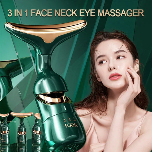 3 In 1 Facial Neck Lifting Device Face Eye Massage Double Chain Reduce EMS Beauty Skin Tightening Wrinkle Anti Aging Massager